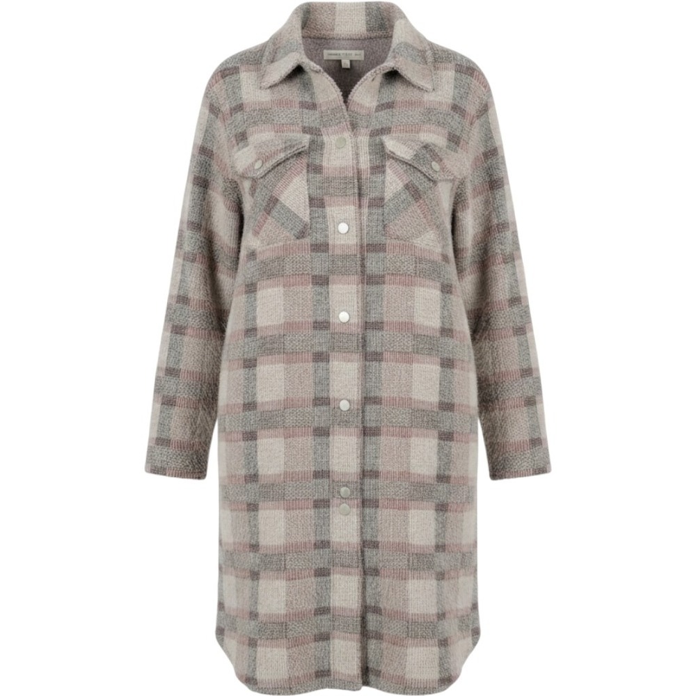 Anthropologie Pilcro Eliza Eyelash Plaid Fuzzy Knit Shacket Jacket Small